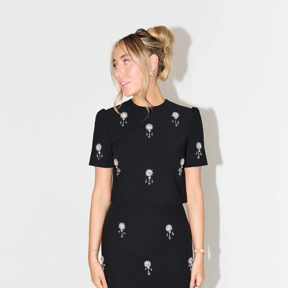 Odd Muse Tops - Odd Muse Crystal Tee in Black Medium